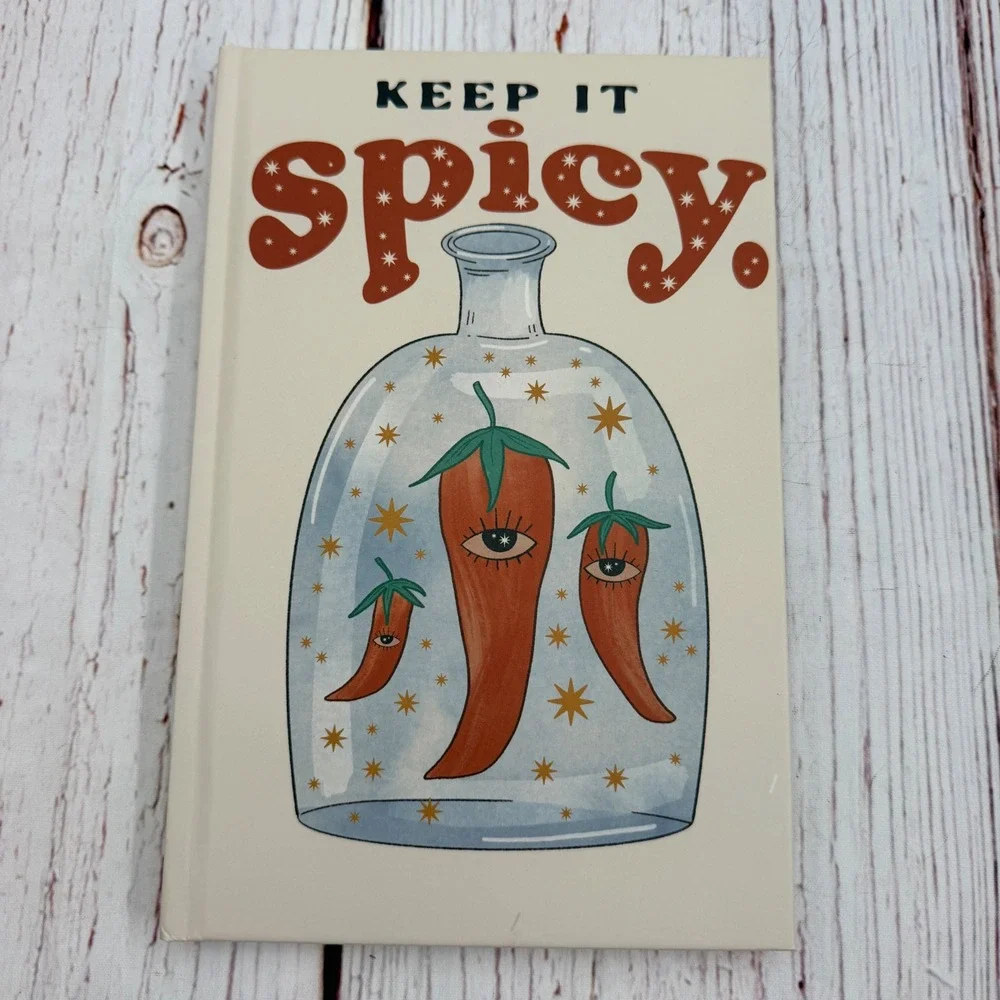 Ark Made Keep It Spicy Hardcover Journal Lined Pages Retro Chili Pepper Art